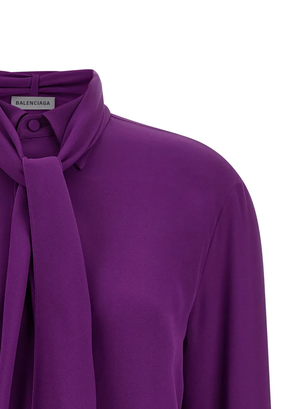 Balenciaga Blouse met gestrikte hals Paars