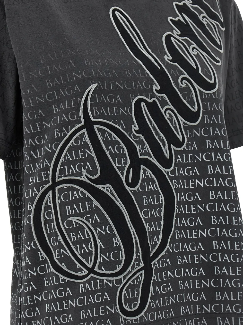 Balenciaga Cursive T-shirt met print Grijs