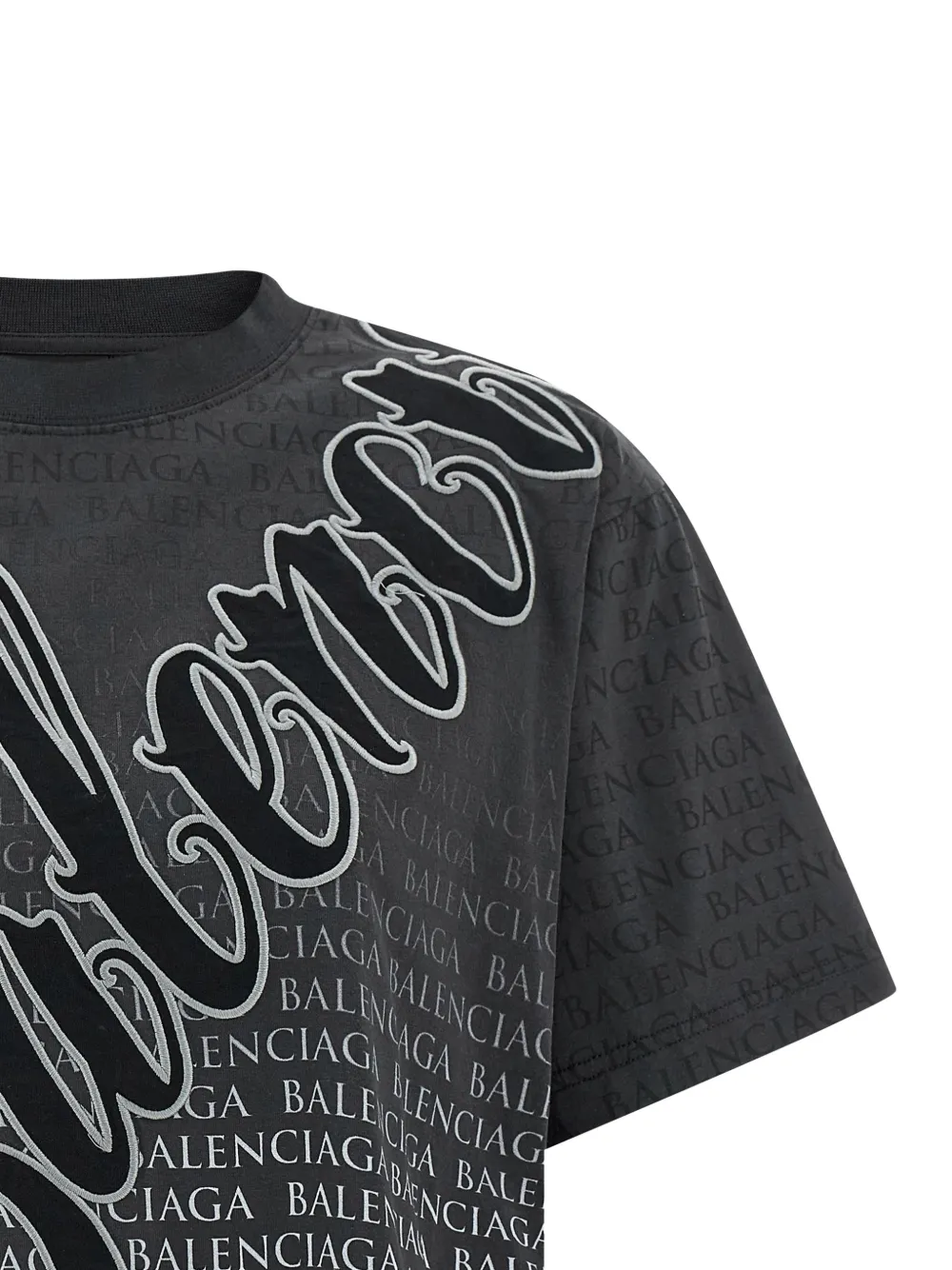 Balenciaga Cursive T-shirt met print Grijs