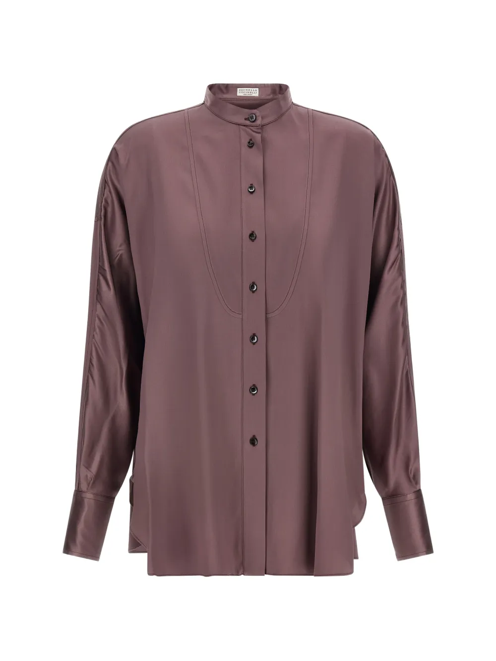 Brunello Cucinelli silk-satin shirt - Viola