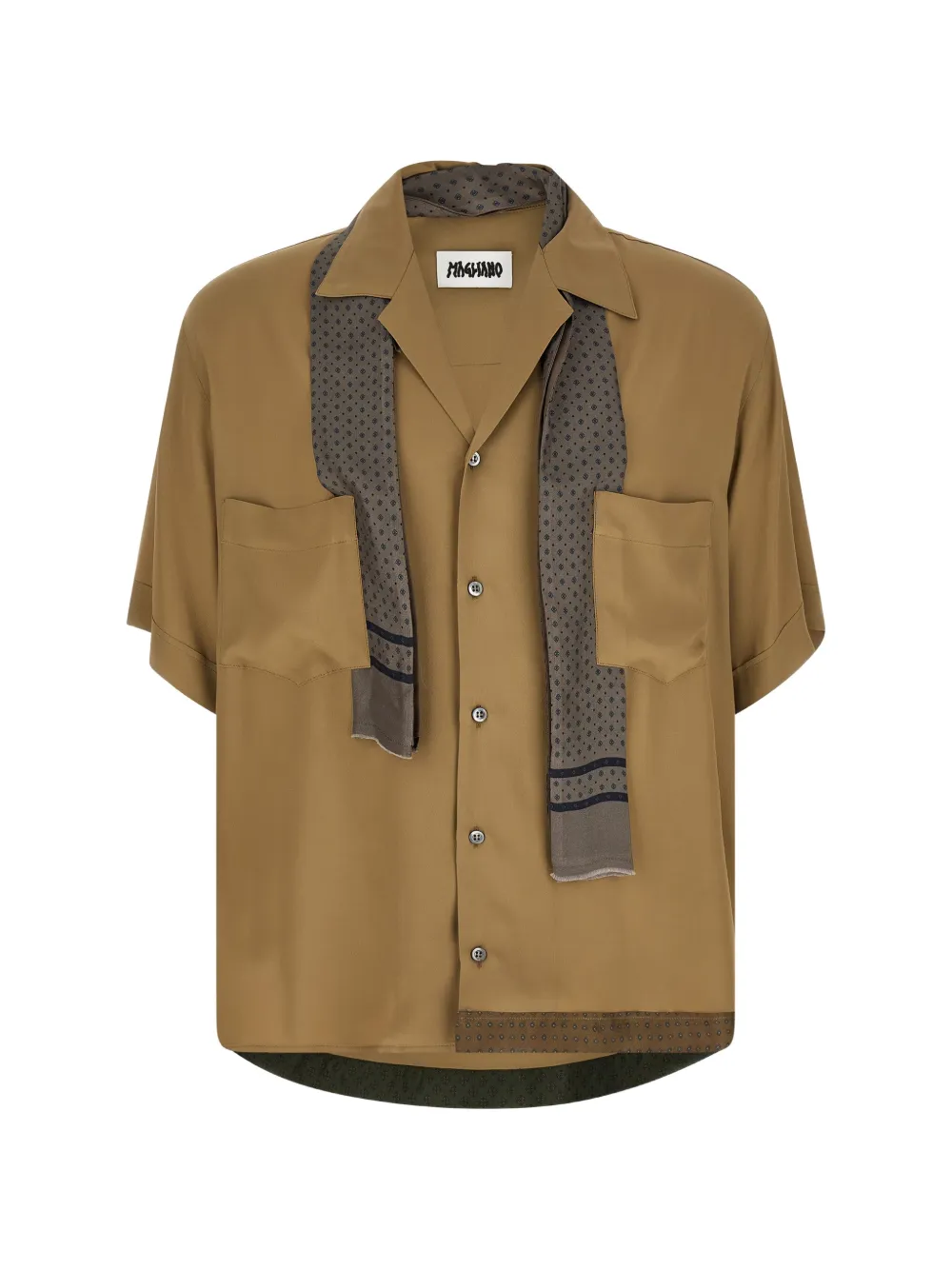 Magliano Pasolini Ascot-collar bowling shirt - Toni neutri