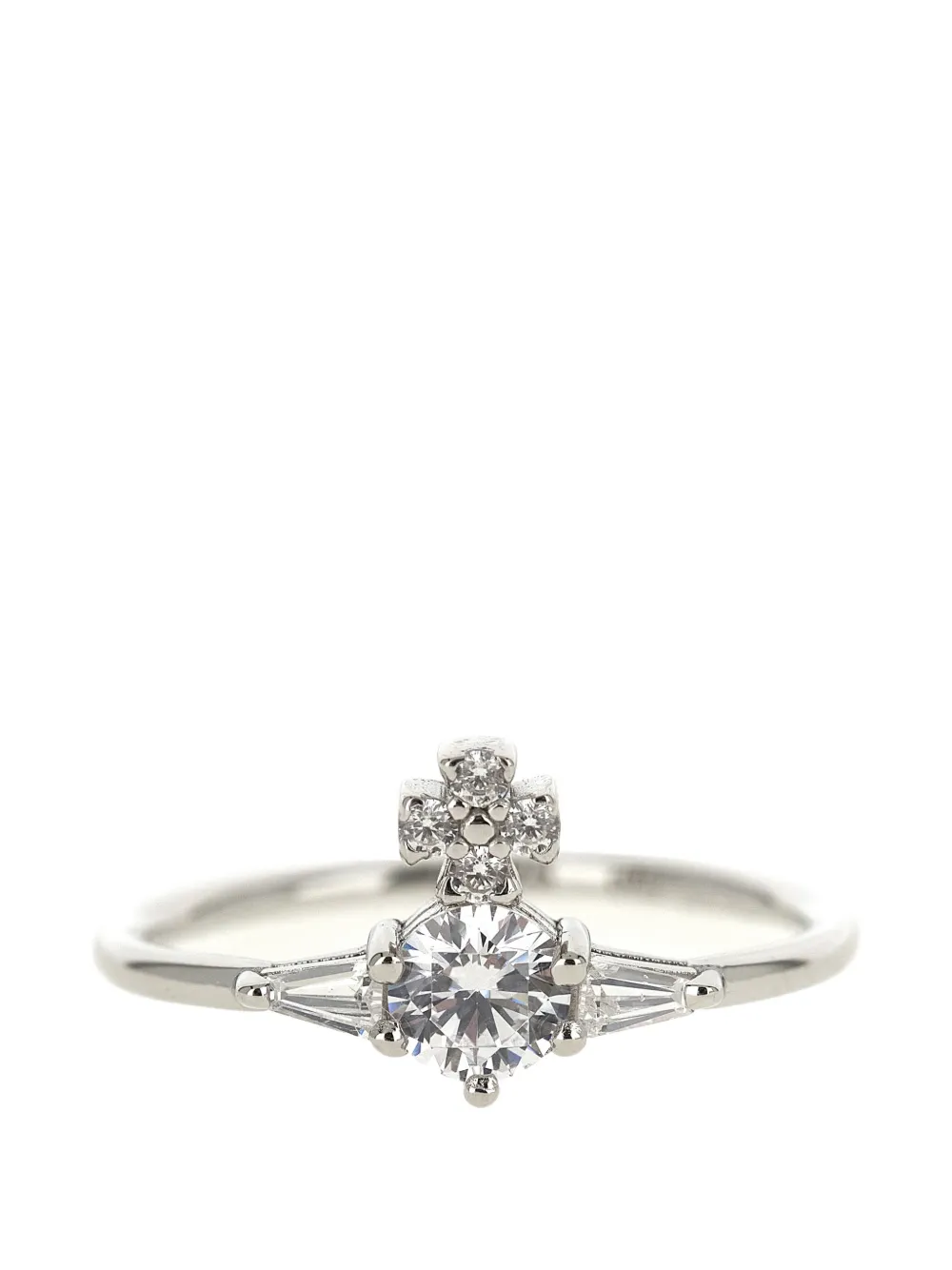 Vivienne Westwood Ofelia crystal-embellished Orb ring - Argento