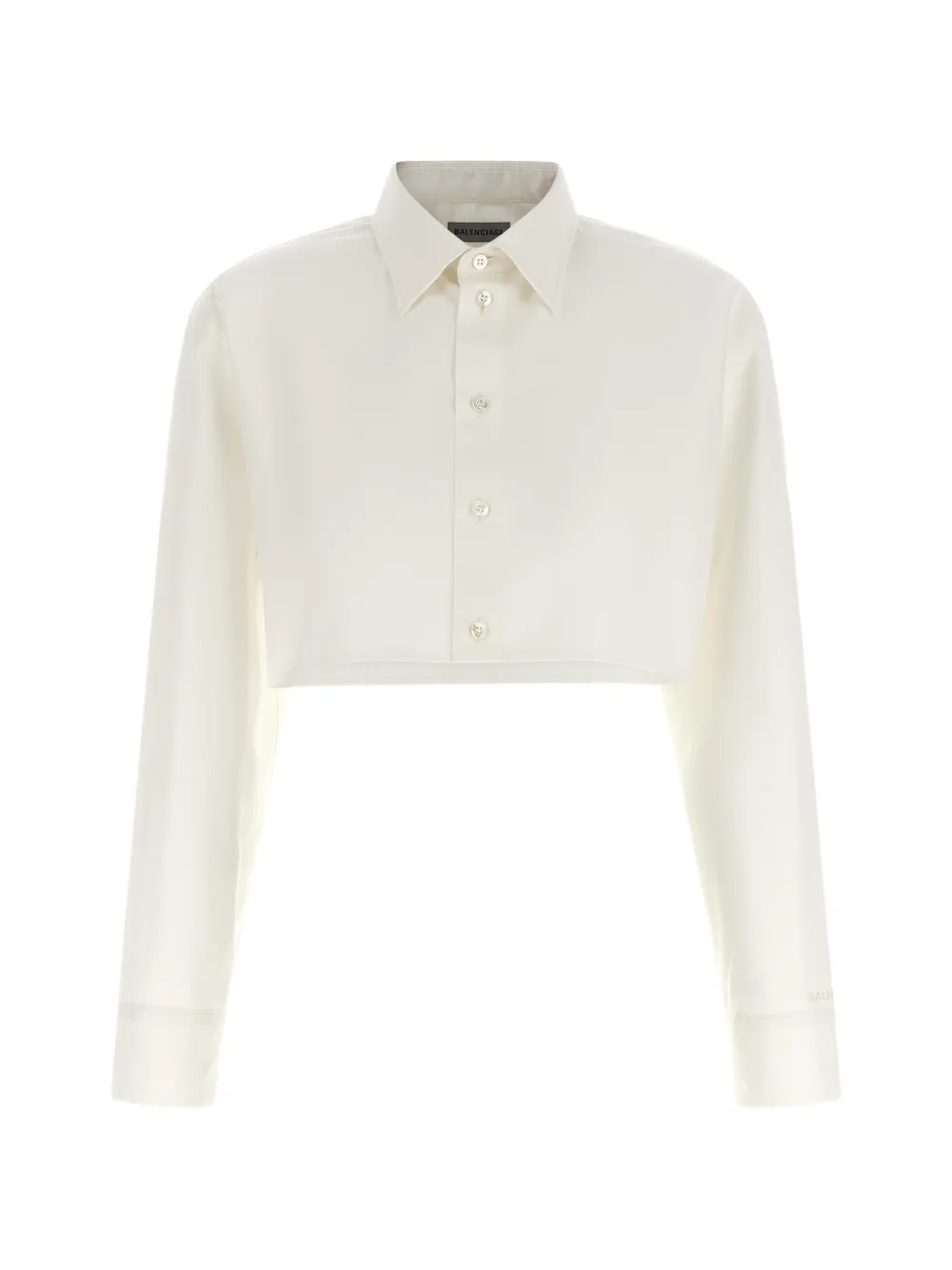 Balenciaga embroidered-logo cropped shirt - Toni neutri