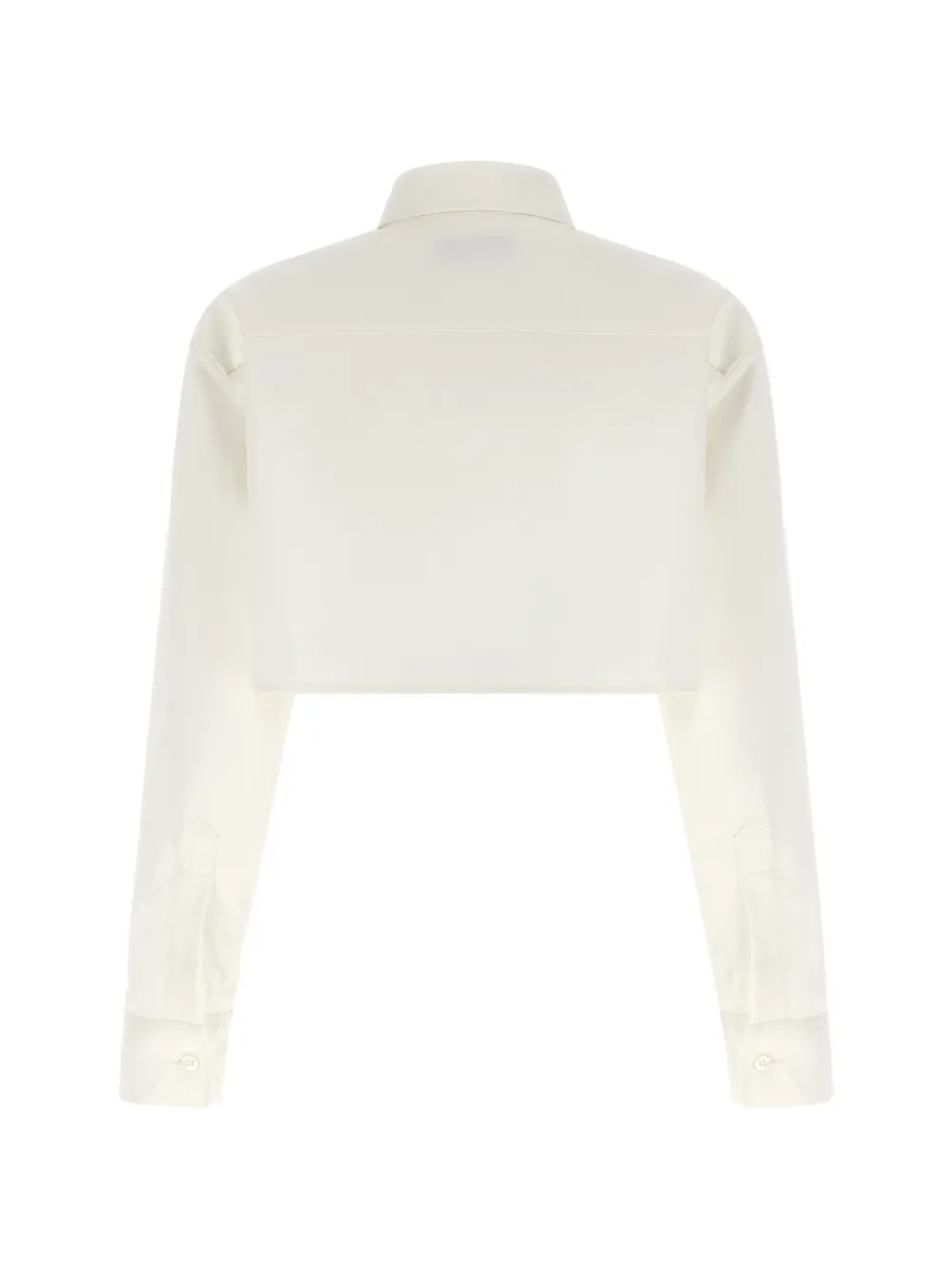 Balenciaga Cropped shirt met geborduurd logo Beige