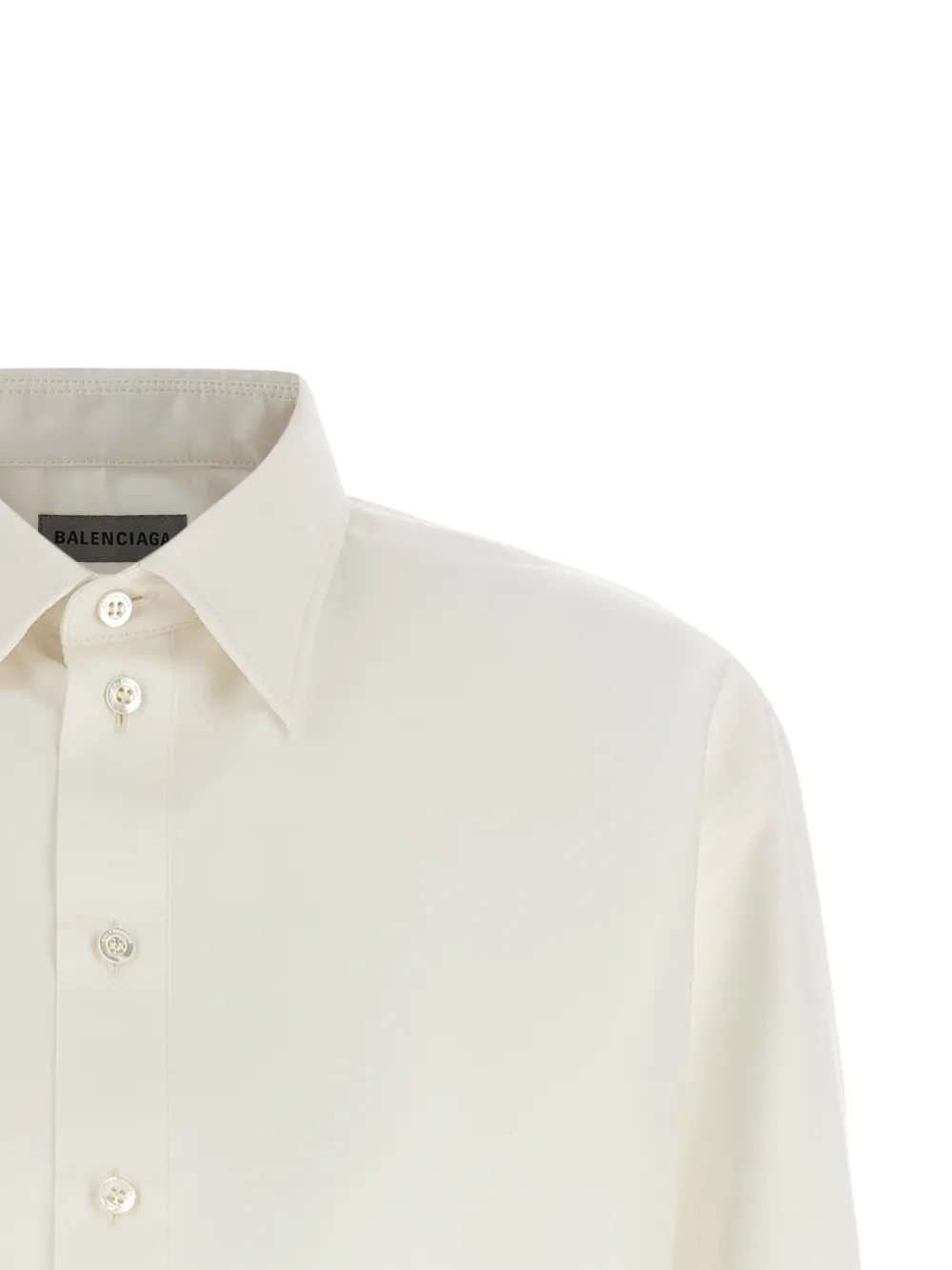 Balenciaga Cropped shirt met geborduurd logo Beige