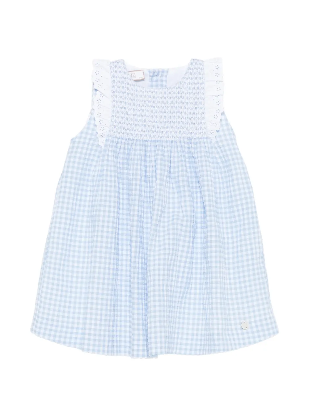 Paz Rodriguez gingham-pattern dress set - Blu