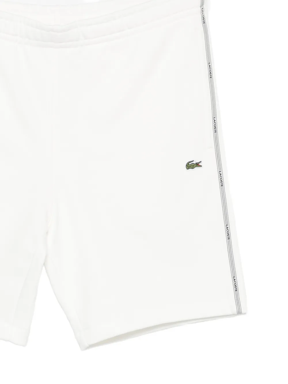 Lacoste Shorts met logo-patch en zijstreep Wit