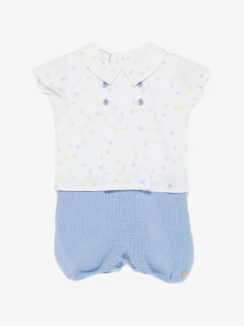 Paz Rodriguez marine-print short-sleeve romper