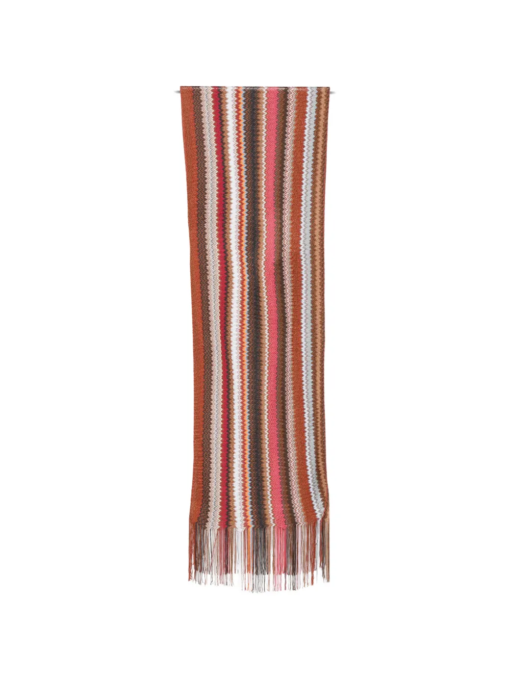 Missoni zig-zag fringed scarf - Marrone