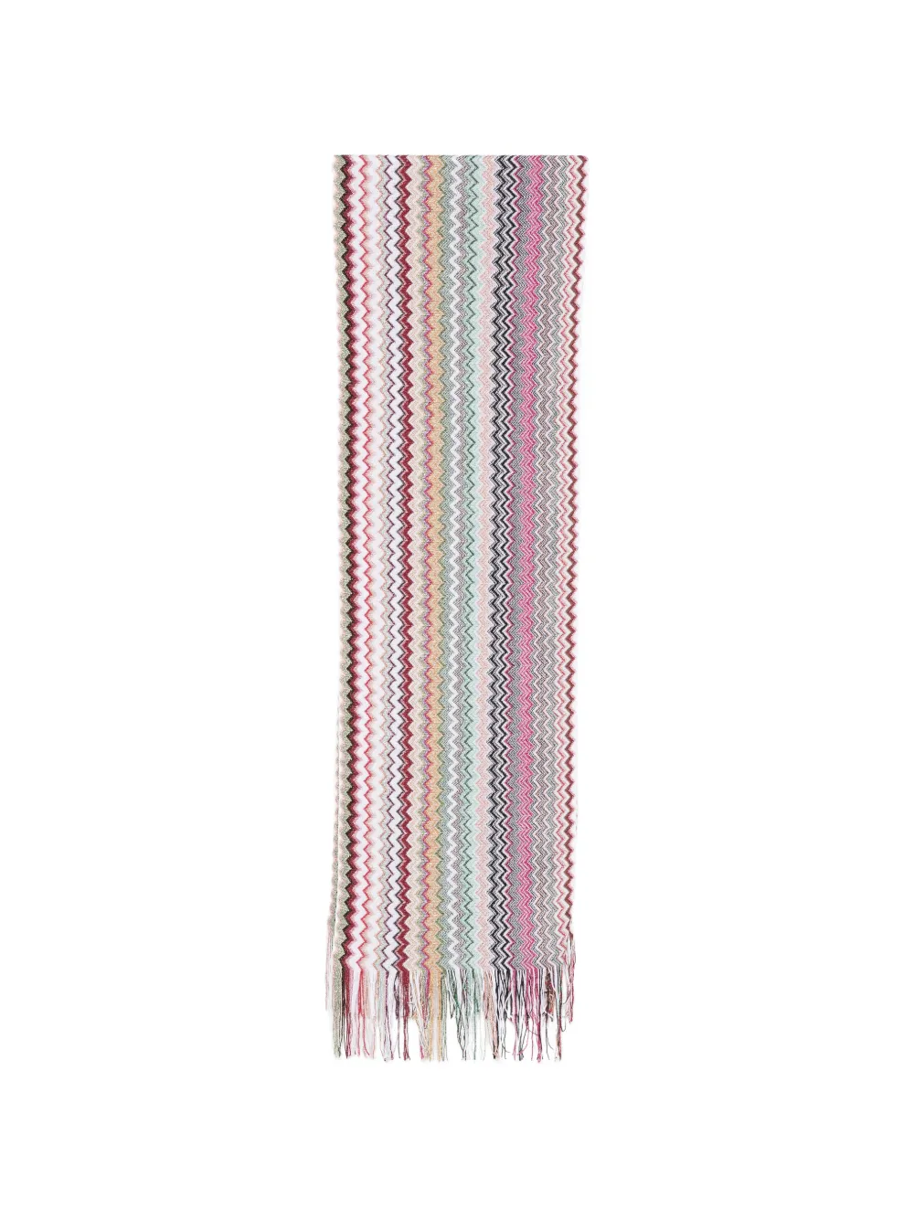 Missoni zig-zag fringed scarf - Bianco