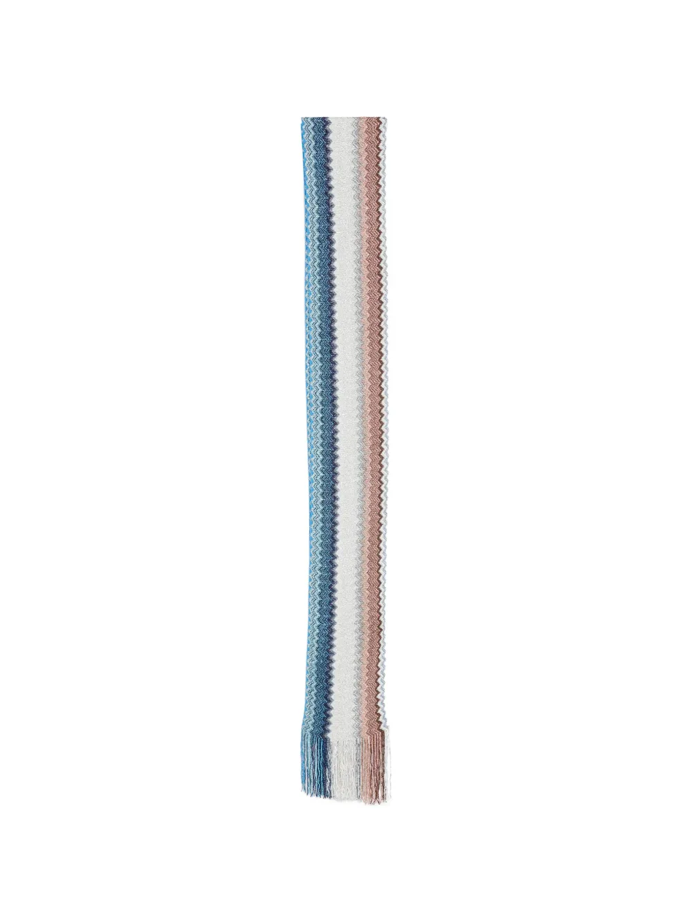 Missoni zig-zag fringed scarf - Blu