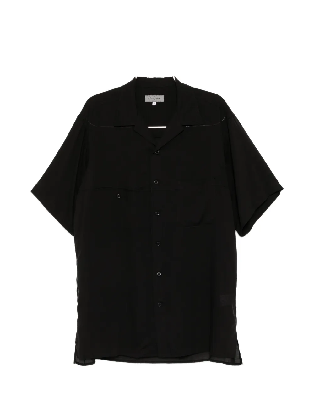 Yohji Yamamoto Cuban-collar short-sleeve shirt - Black
