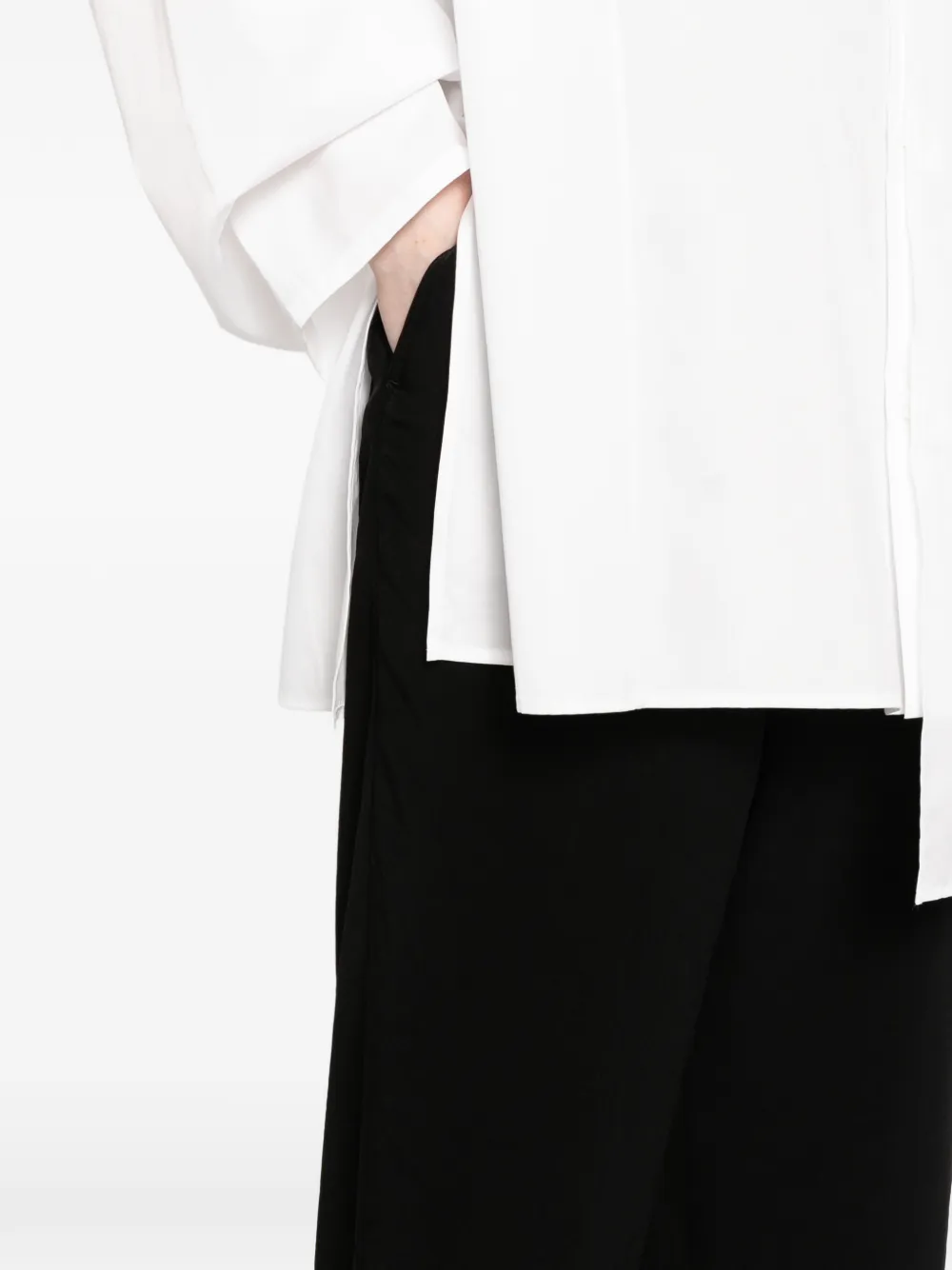 Yohji Yamamoto Broek met wijde pijpen en trekkoord Zwart