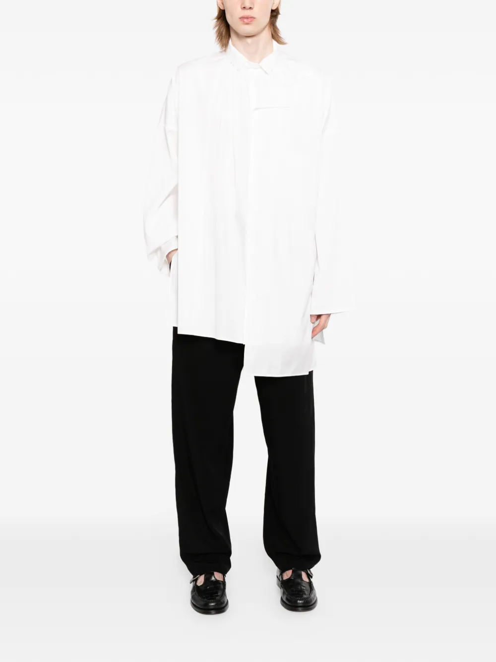 Yohji Yamamoto Broek met wijde pijpen en trekkoord Zwart