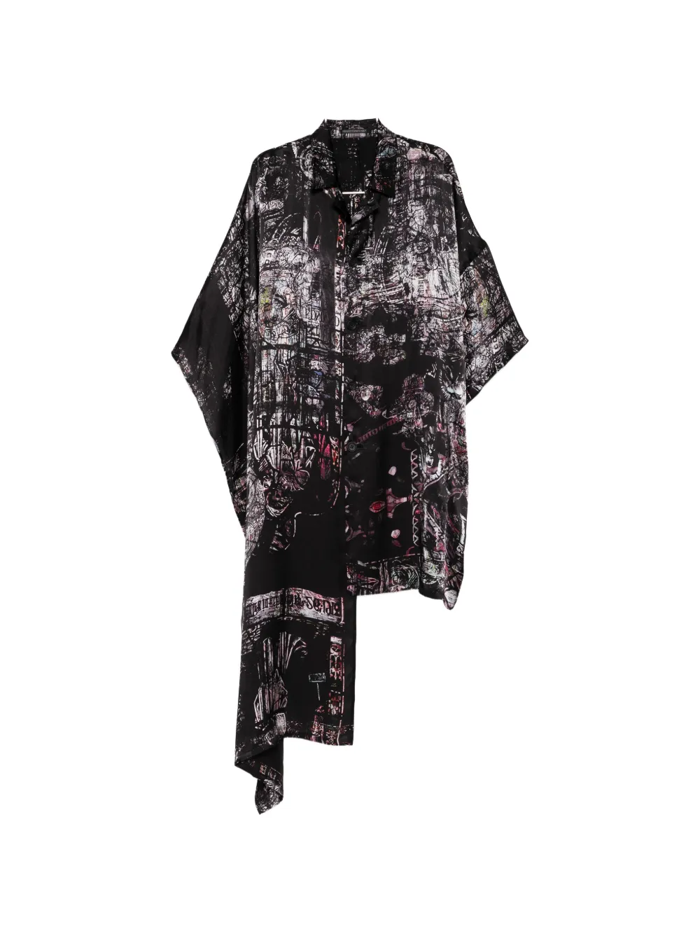 Yohji Yamamoto graphic-print coat - Nero
