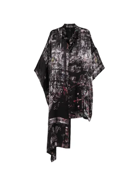 Yohji Yamamoto graphic-print coat