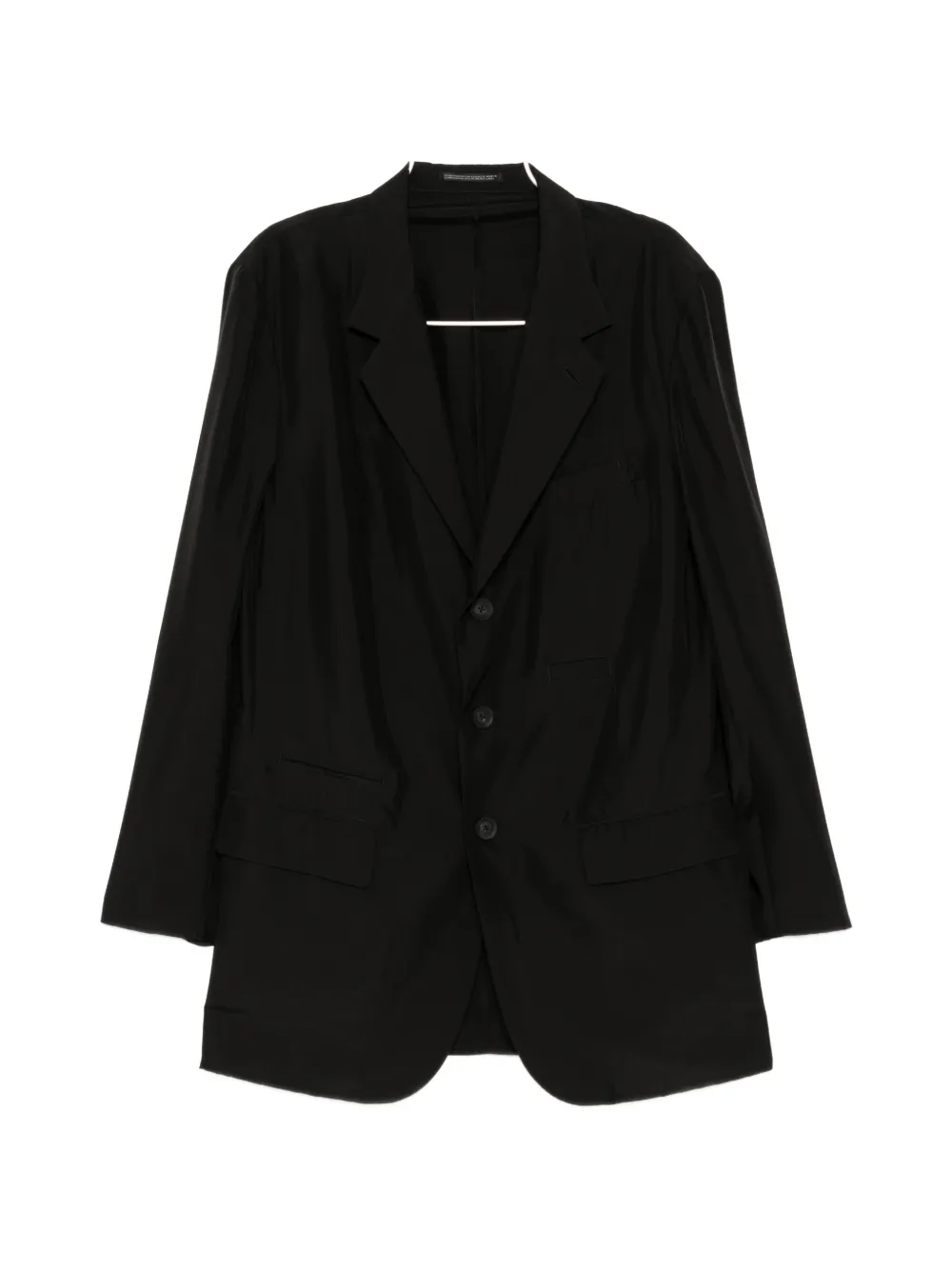 Yohji Yamamoto notched-lapel long-sleeve jacket - Nero
