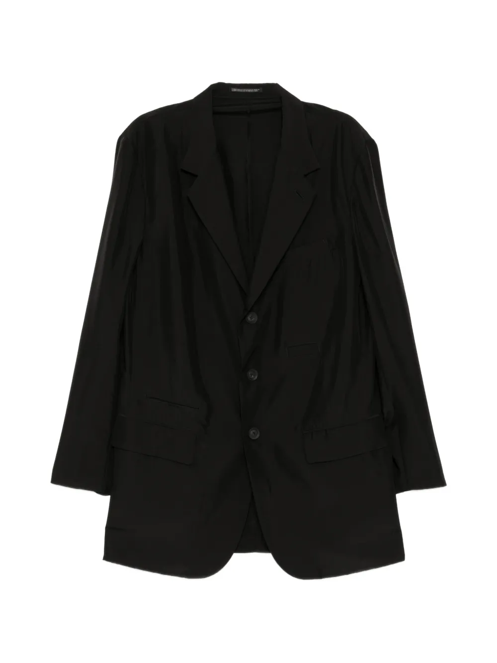 Yohji Yamamoto notched-lapel long-sleeve jacket - Black