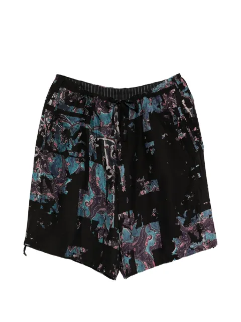 Yohji Yamamoto abstract-print wide-leg shorts