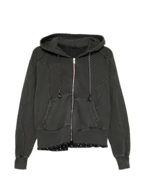 Undercover denim-panel zip-up Hoodie | Black | FARFETCH CA