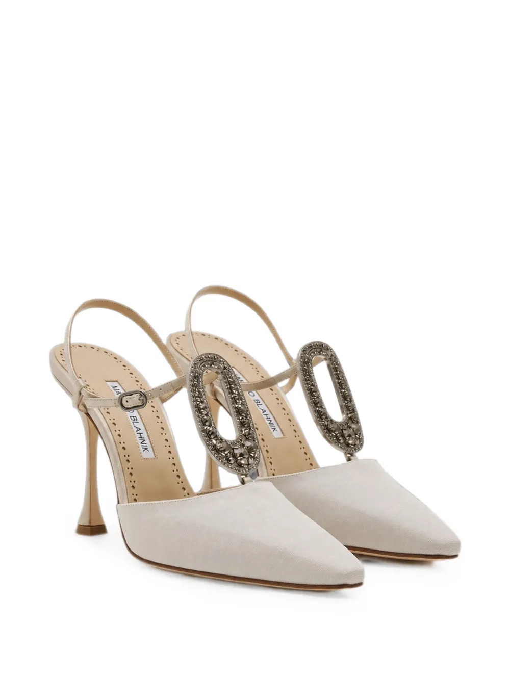 Manolo Blahnik Truta crystal-embellished pumps Beige