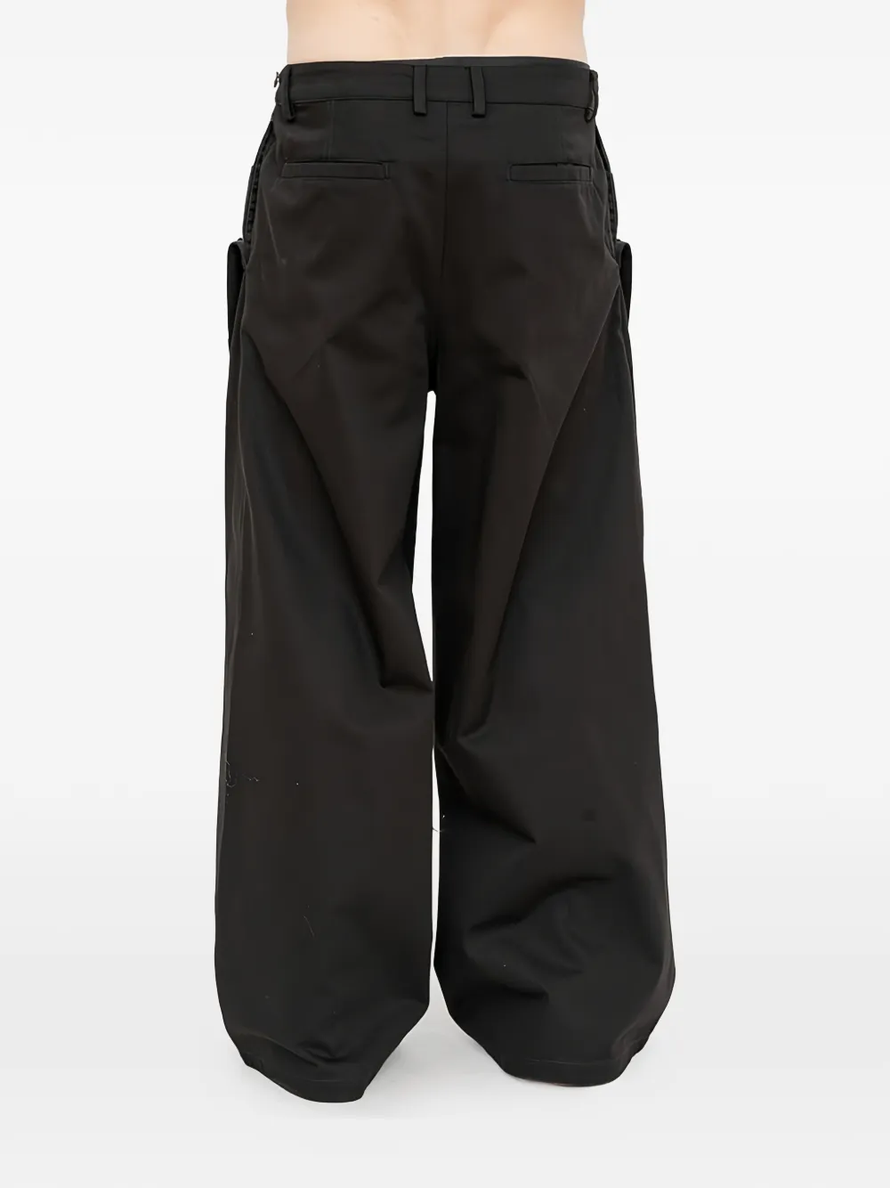 Juun.J Broek met wijde pijpen en gelaagd detail Zwart