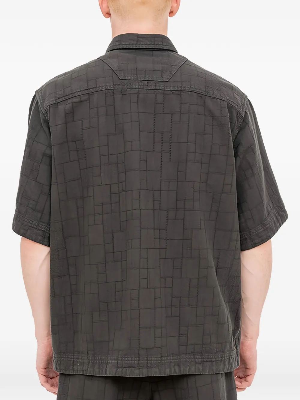 Juun.J Overhemd met geometrische print en korte mouwen Grijs
