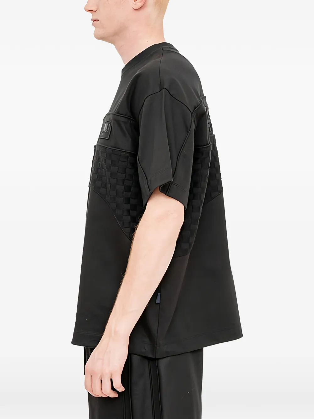 Juun.J T-shirt met logo-reliëf en vlakken Zwart