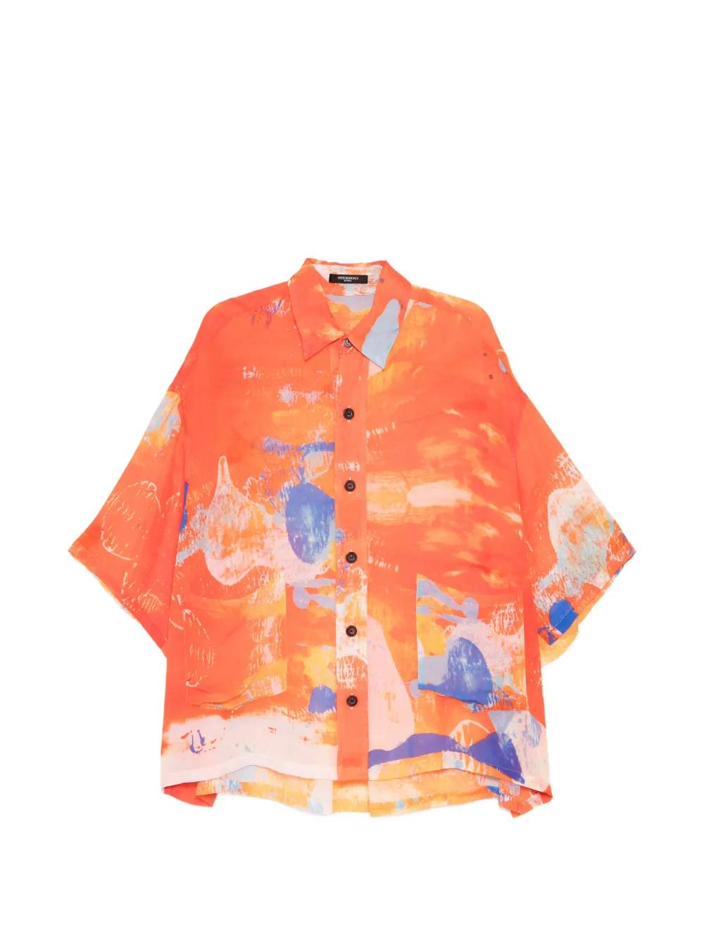 Nude:Masahiko Maruyama abstract-print short-sleeve shirt - Orange
