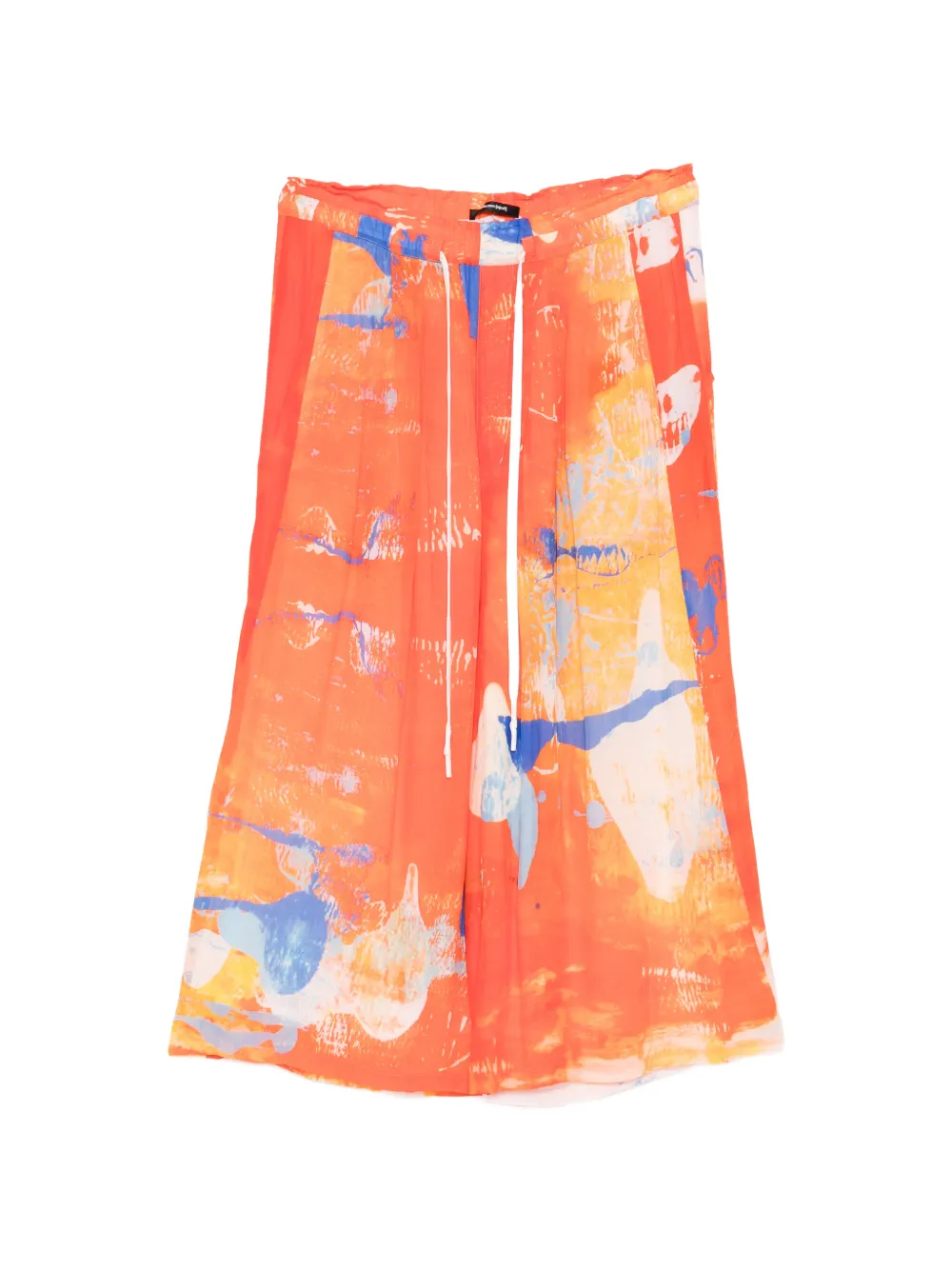 Nude:Masahiko Maruyama abstract-print wide-leg trousers - Arancione