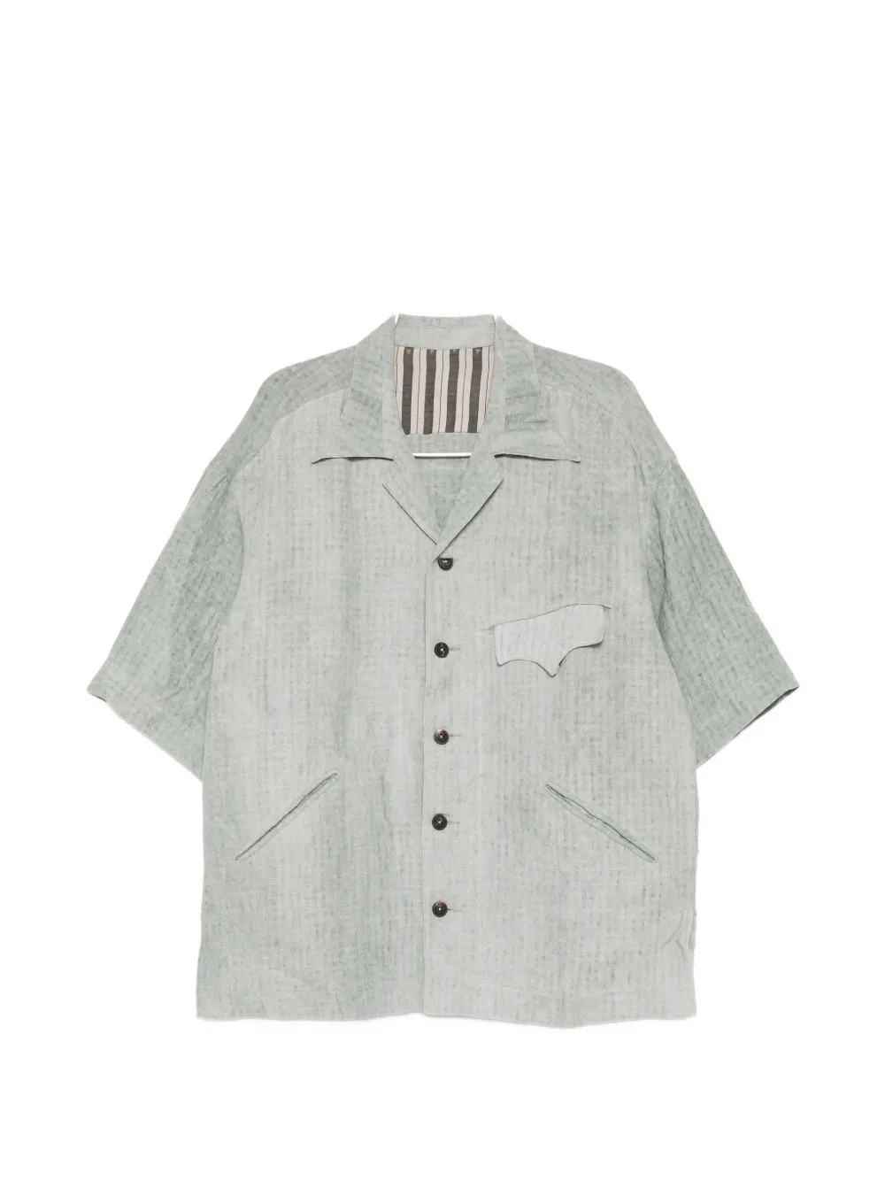 Ziggy Chen patch-pocket short-sleeve shirt - Verde