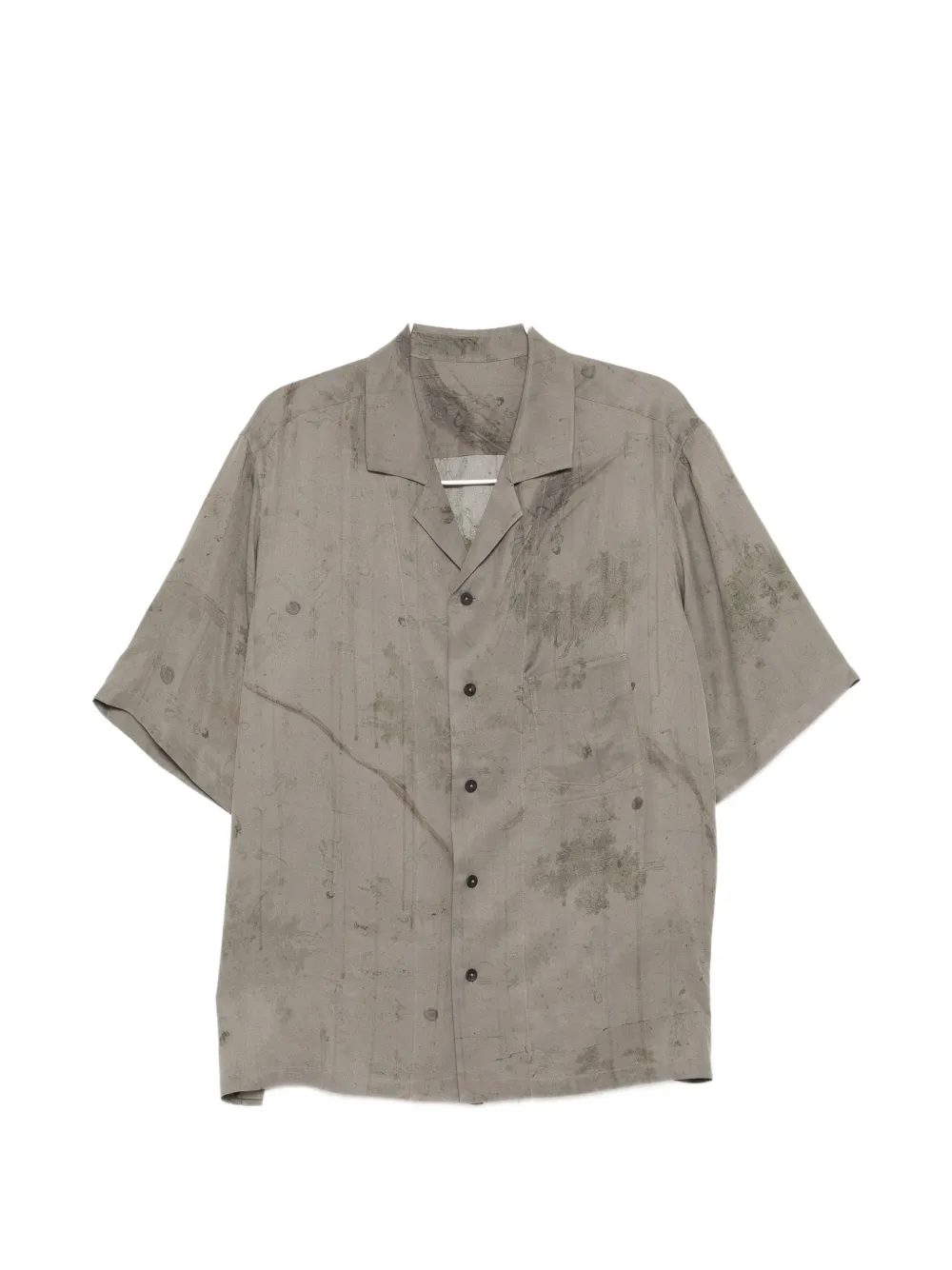 Ziggy Chen faded-effect short-sleeve shirt - Grigio