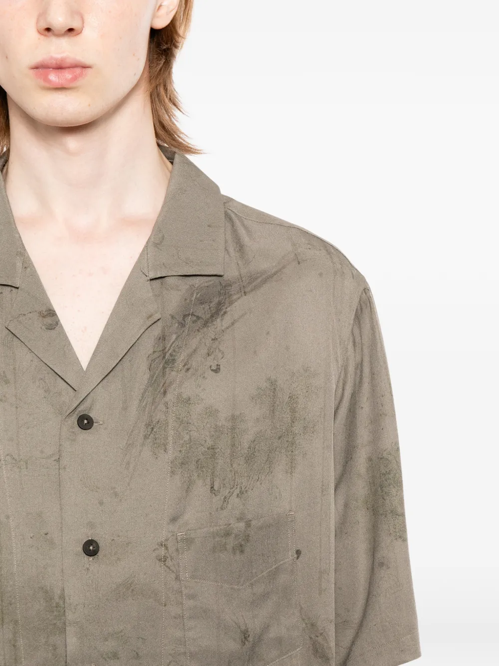 Ziggy Chen T-shirt met vervaagd effect en korte mouwen Grijs