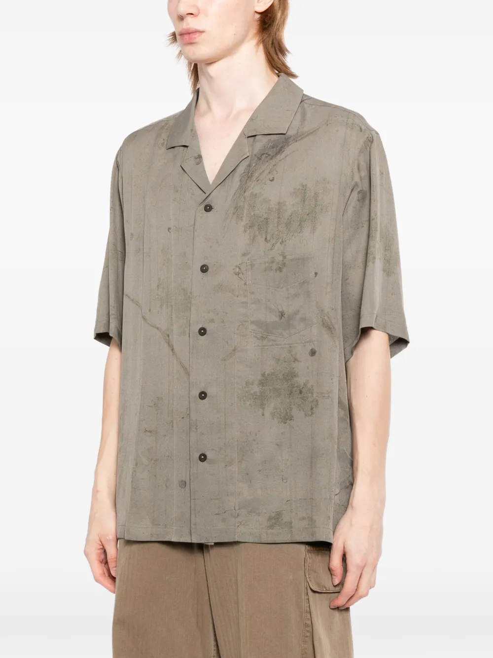Ziggy Chen T-shirt met vervaagd effect en korte mouwen Grijs