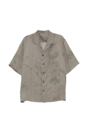 Ziggy Chen Printed Silk Shirt | Grey | FARFETCH JO