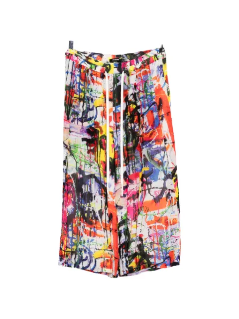 Nude:Masahiko Maruyama paint-splatter wide-leg tousers