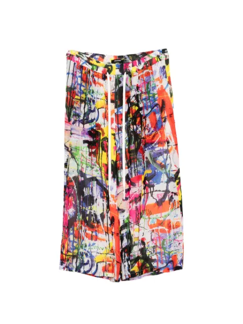 Nude:Masahiko Maruyama paint-splatter wide-leg tousers