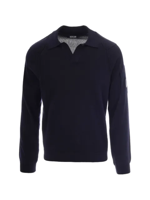 C.P. Company lens-detail V-neck cotton sweater