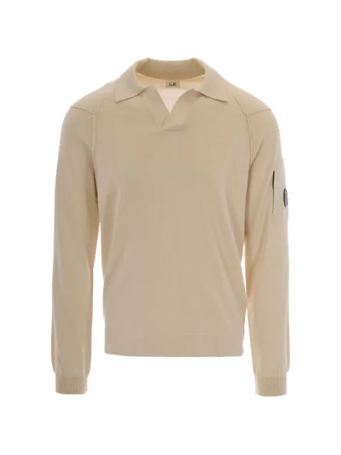 C.P. Company lens-detail V-neck cotton sweater