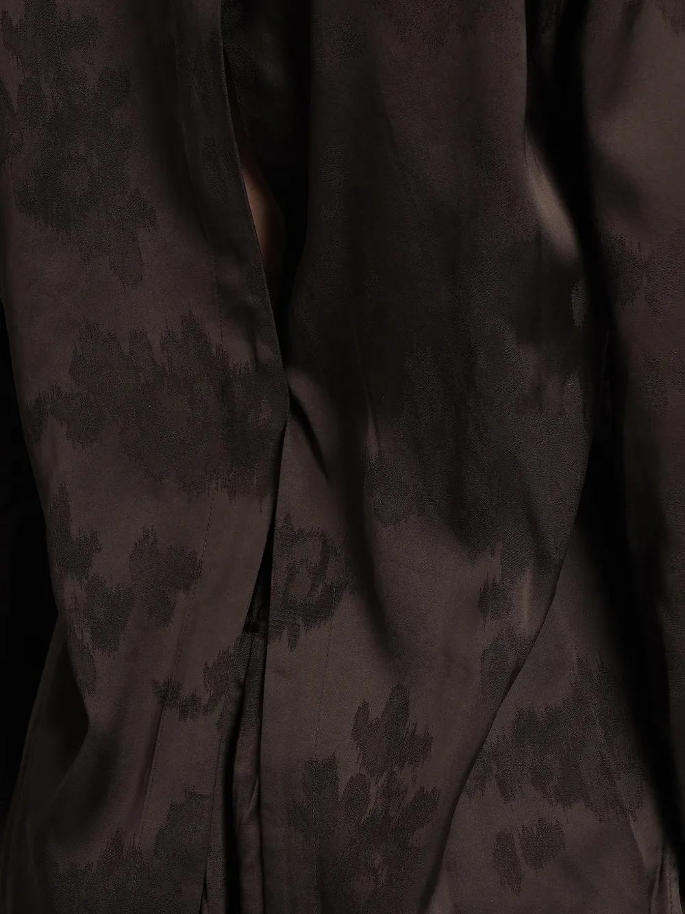 GANNI Blouse met jacquard en ceintuur Bruin