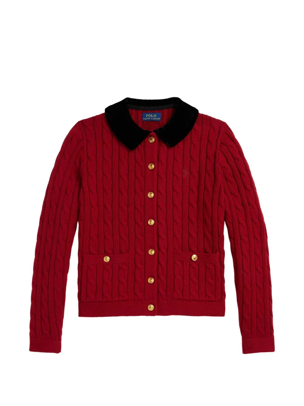 POLO RALPH LAUREN KIDS Kabelgebreid vest Rood