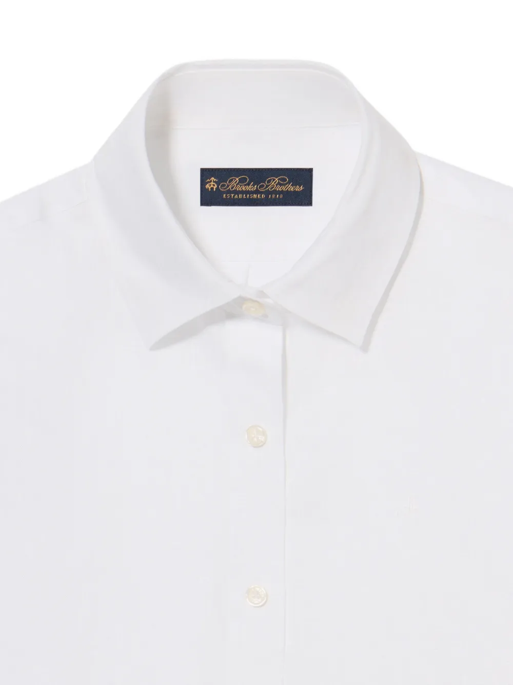 Brooks Brothers Linnen blouse met geborduurd logo Wit