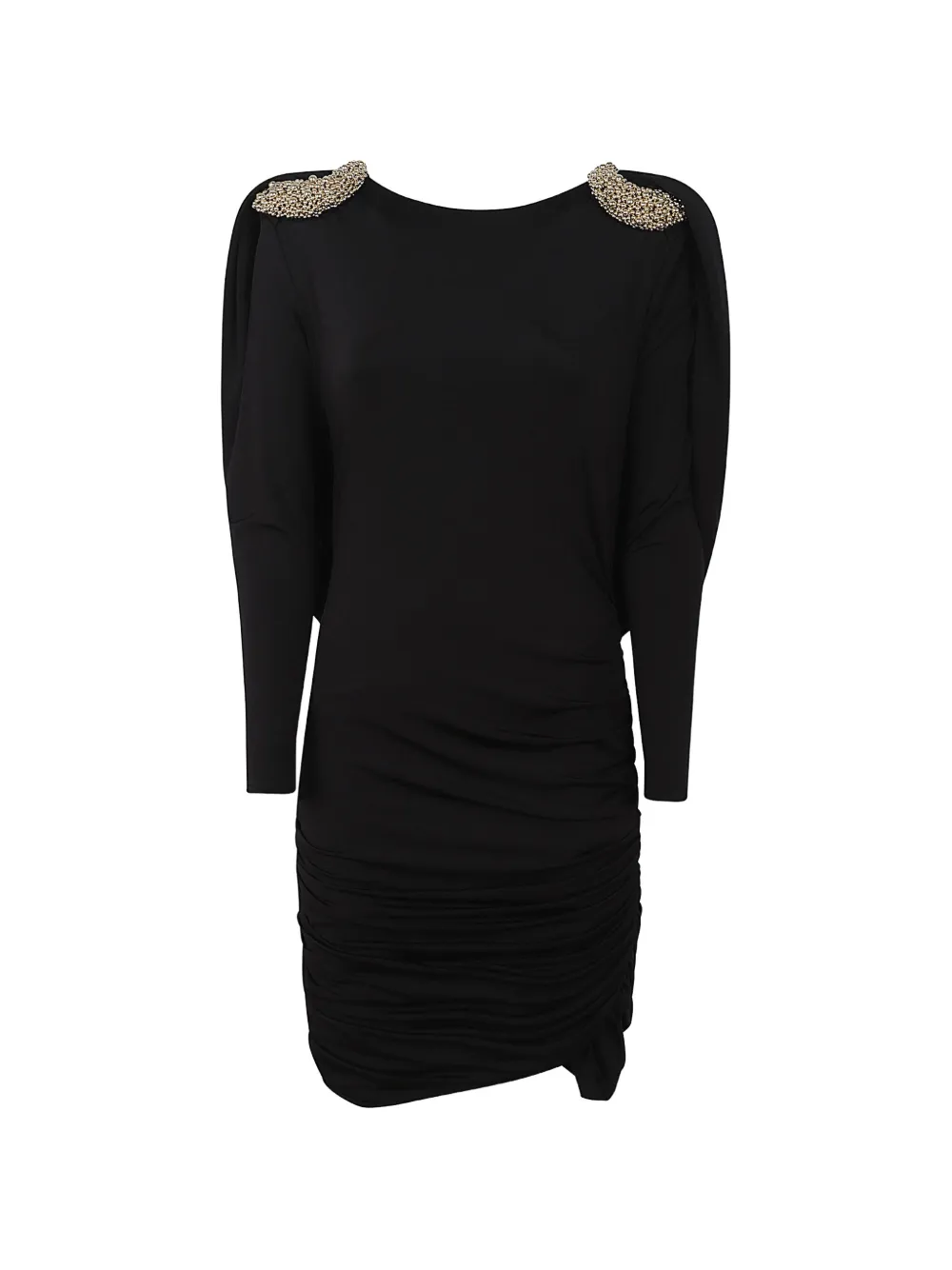 Amen bead-embellished ruched dress - Black