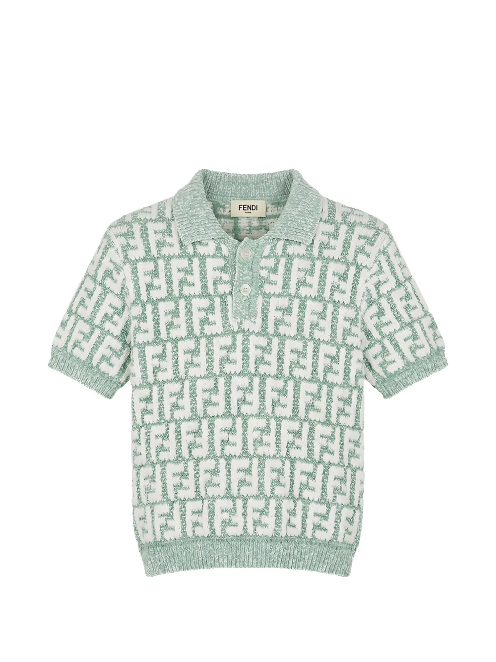 Fendi Kids logo-pattern polo shirt - Verde