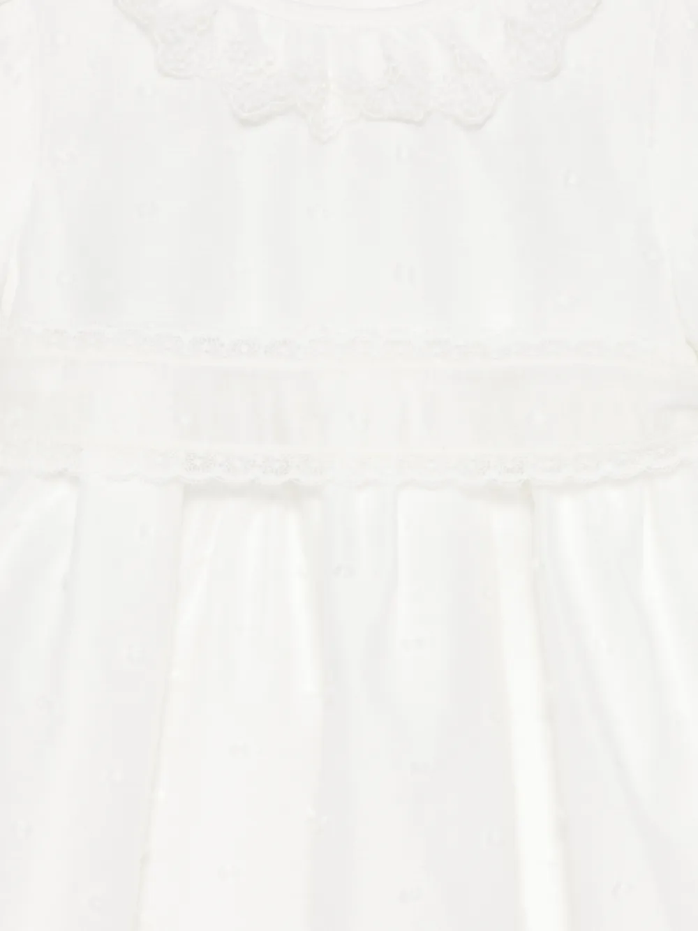 Paz Rodriguez Plumetis jurk met afwerking van kant Beige