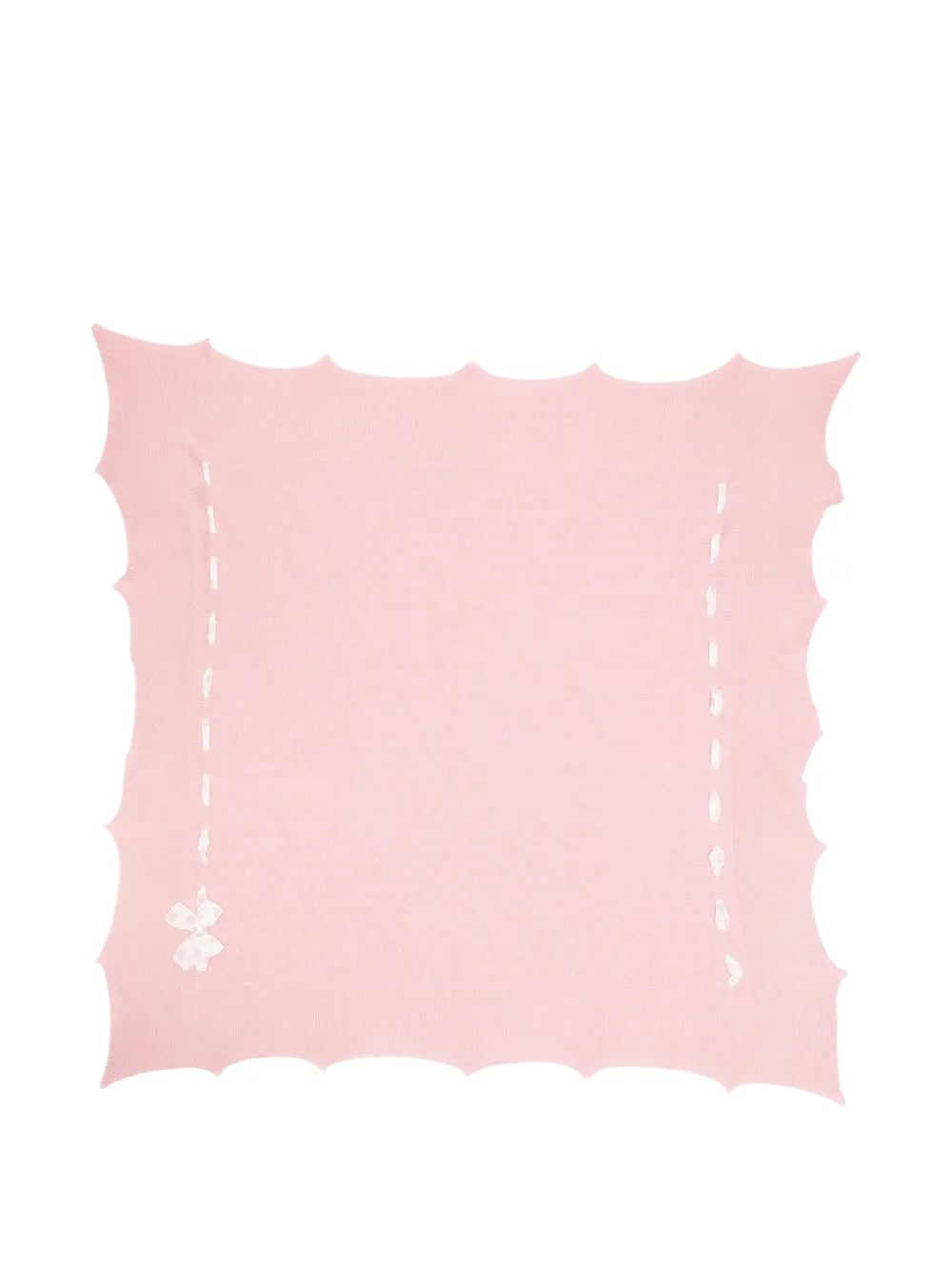 Paz Rodriguez bow-detail knitted blanket - Rosa