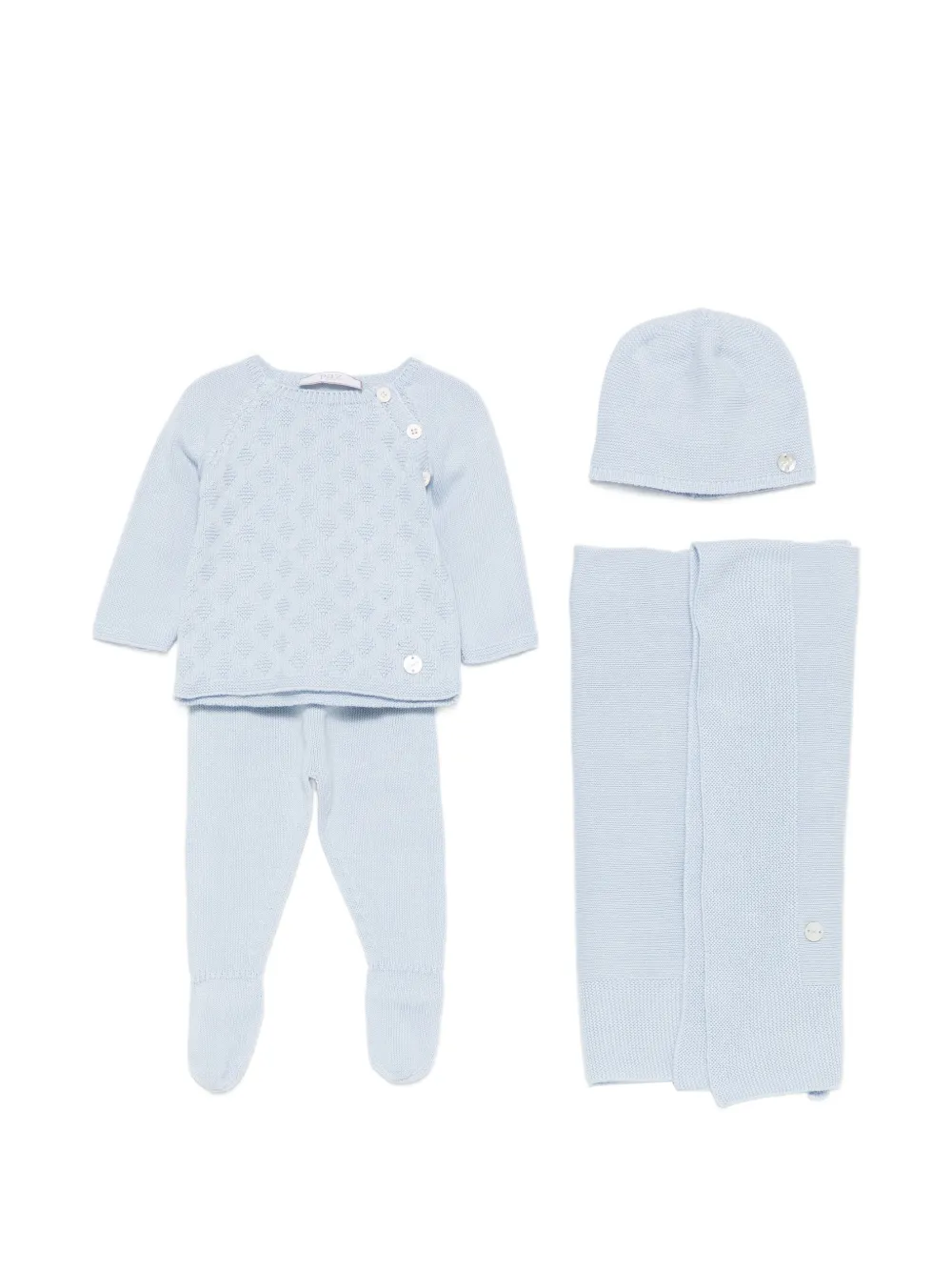 Paz Rodriguez pointelle-knit four-piece tracksuit - Blau