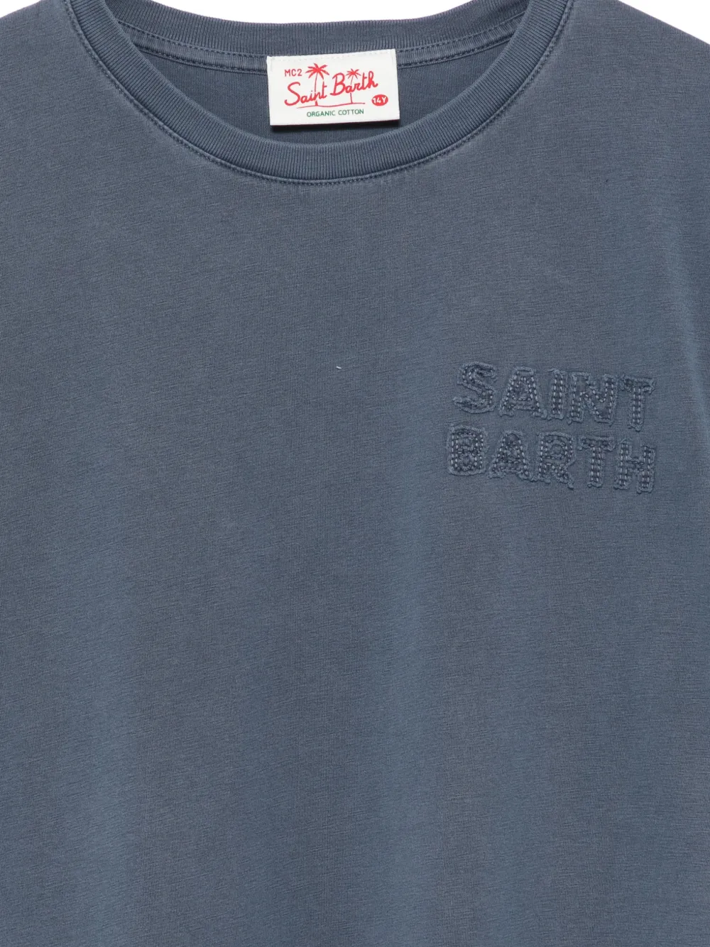 MC2 Saint Barth Kids T-shirt met logopatch Blauw