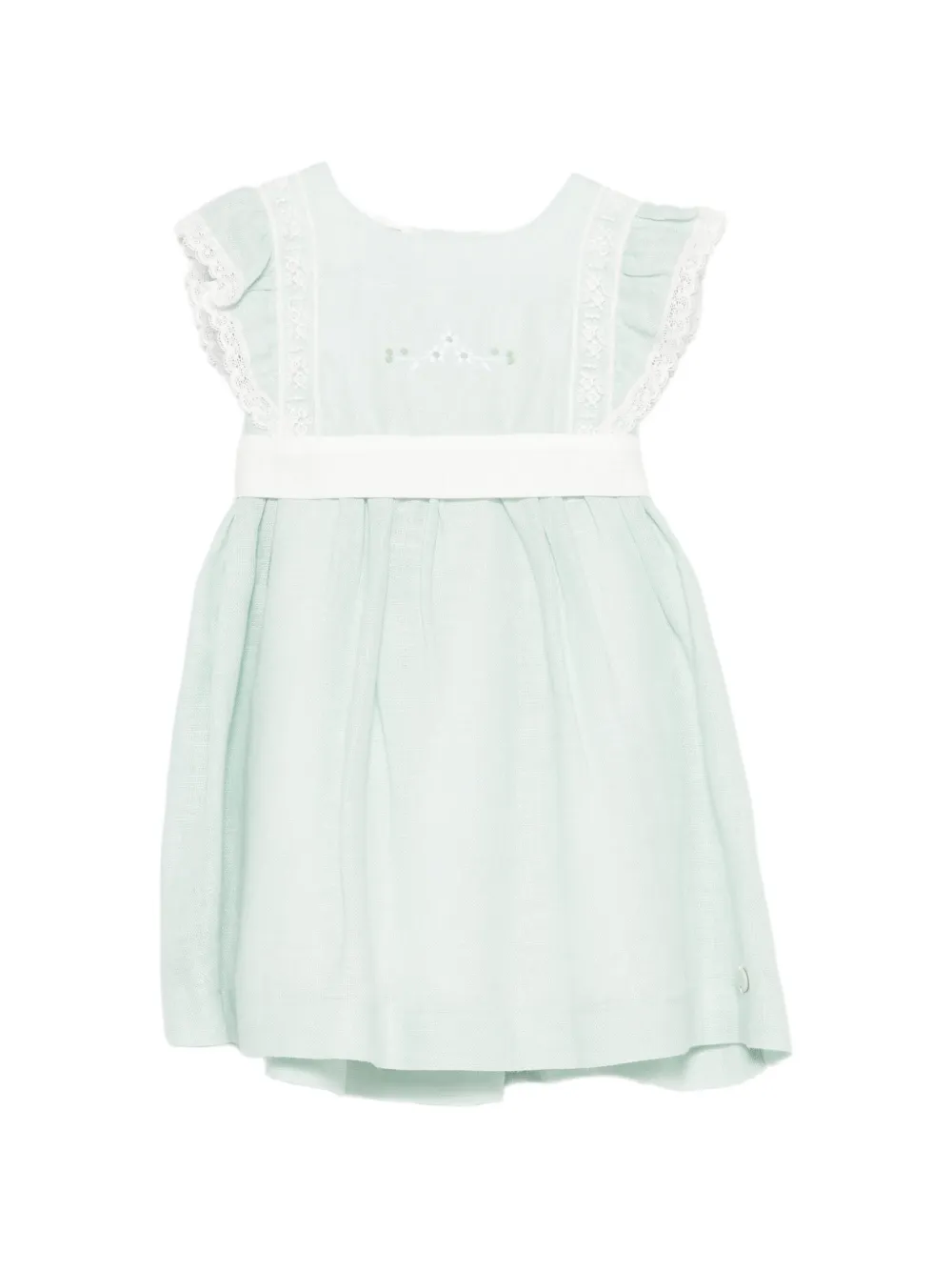 Paz Rodriguez embroidered ruffled dress - Verde
