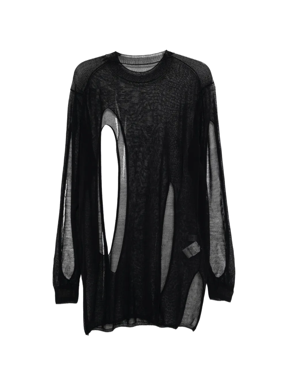 Yohji Yamamoto semi-sheer T-shirt - Nero